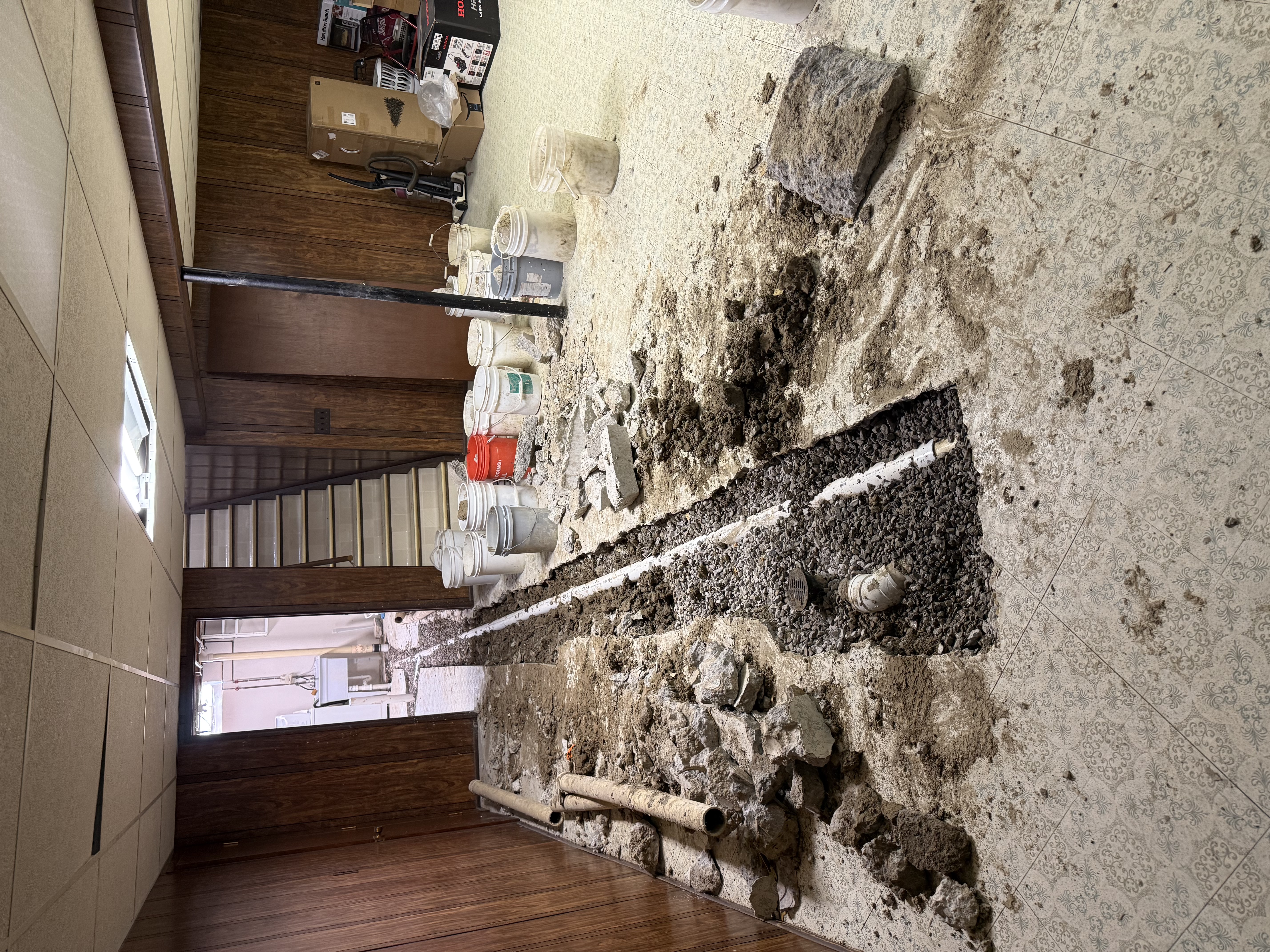 Interior plumbing job in progress