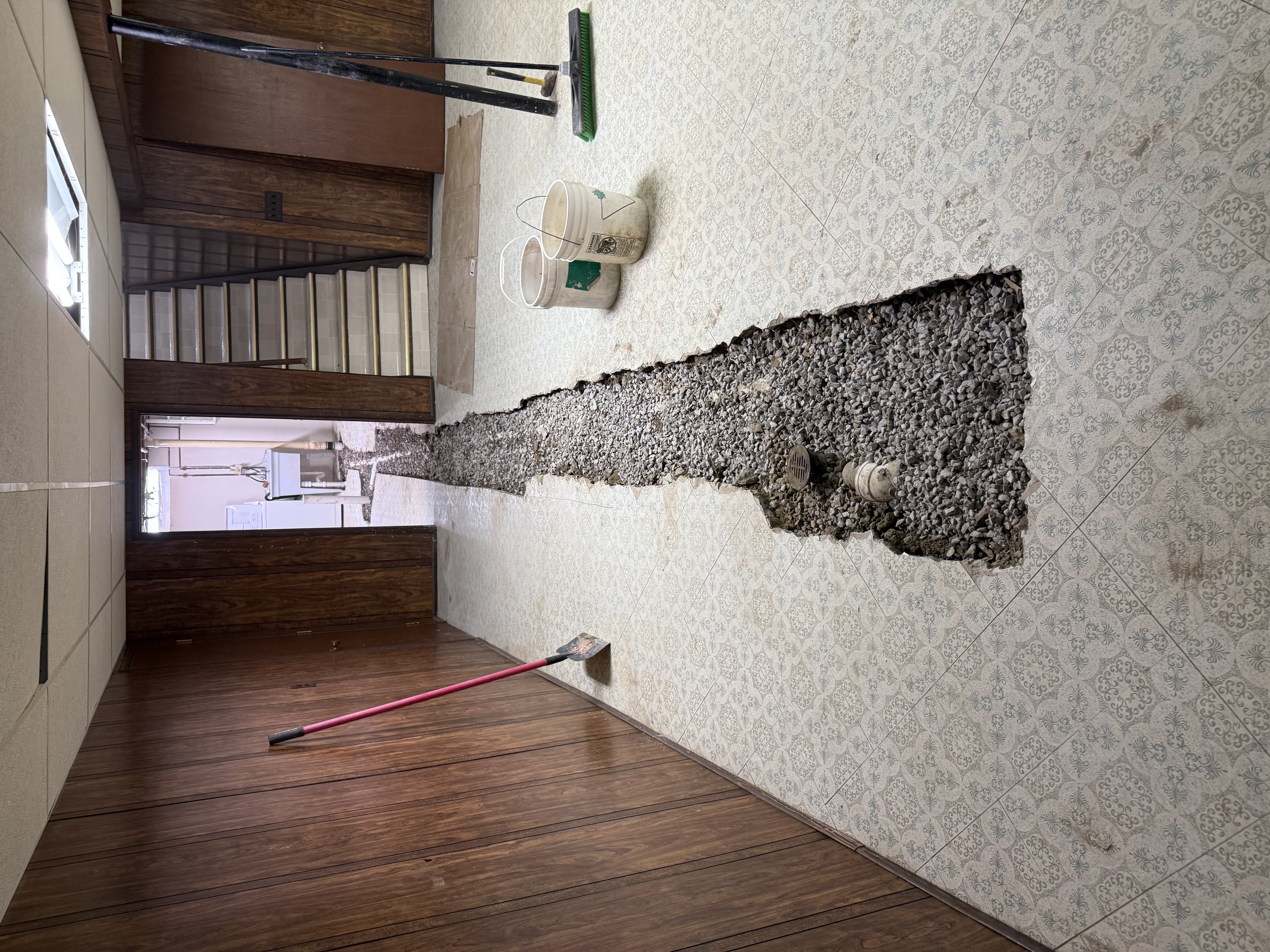 Interior plumbing job in progress