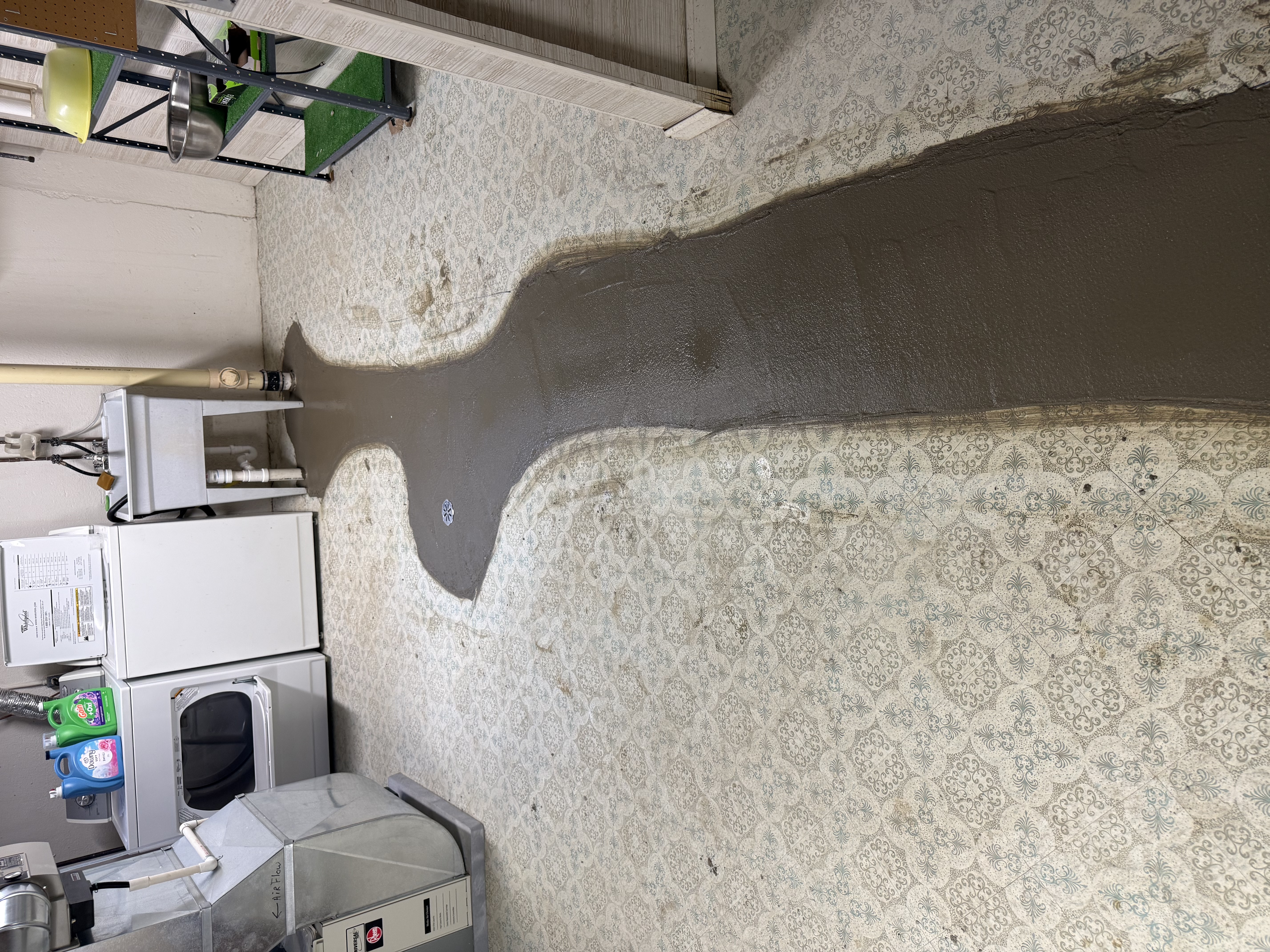 Interior plumbing job floor repair