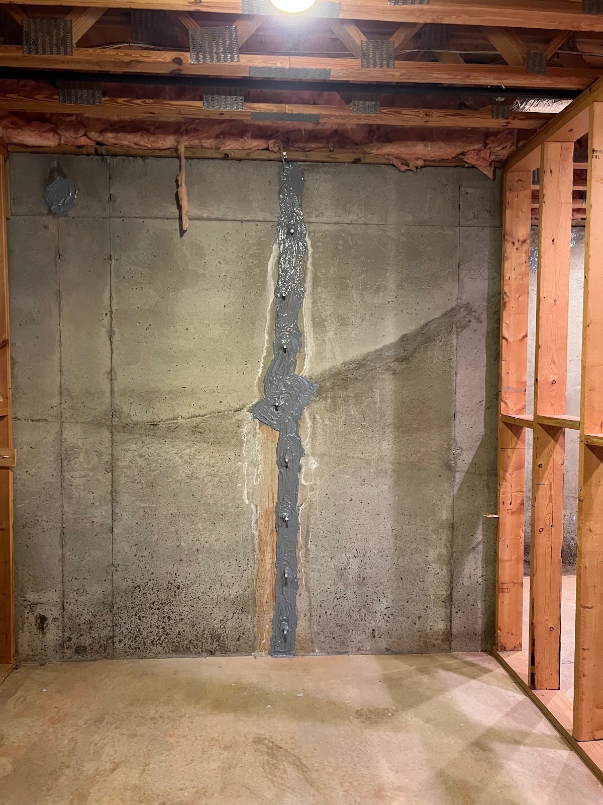 Interior foundation crack