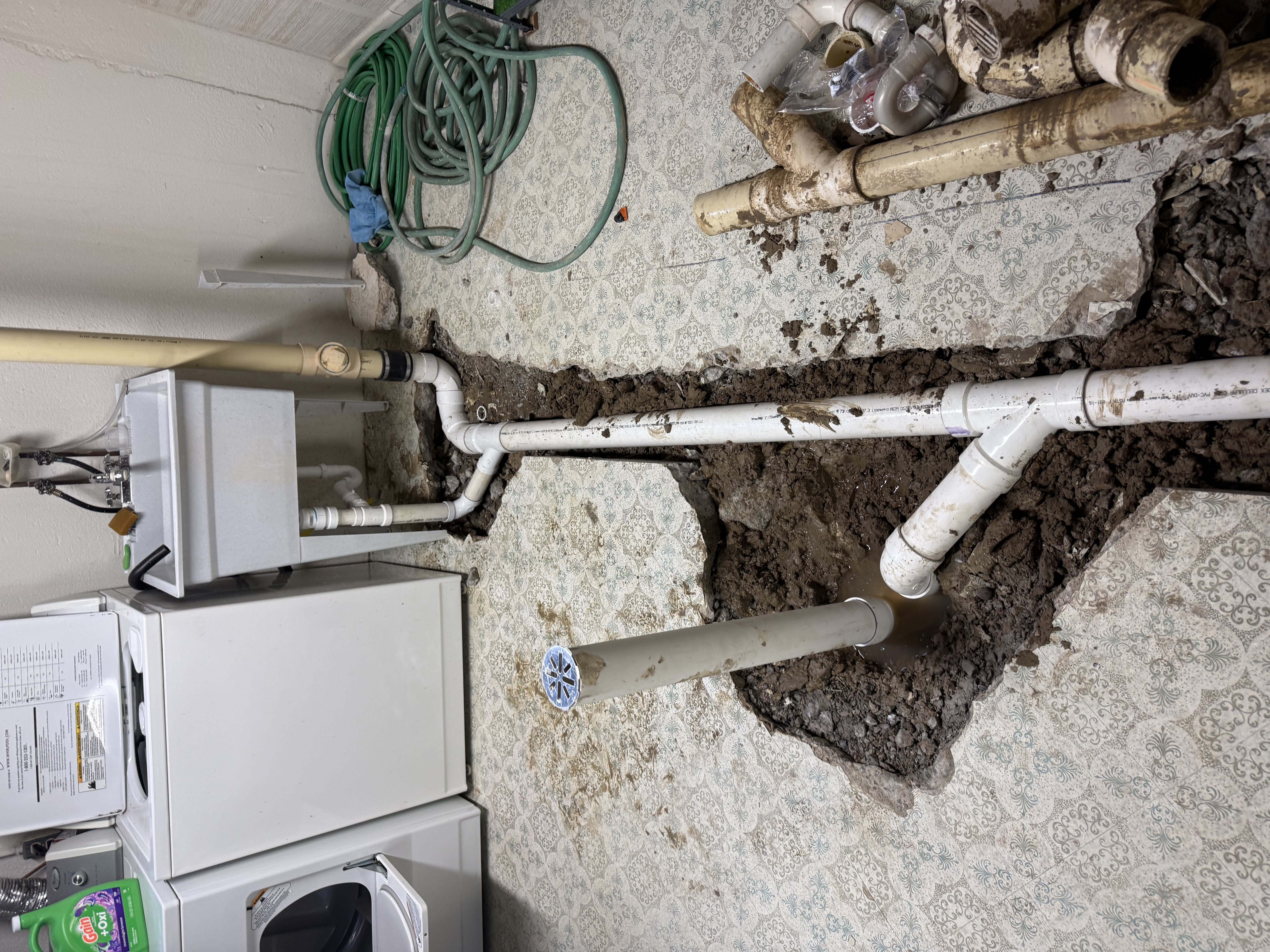 Interior plumbing job in progress