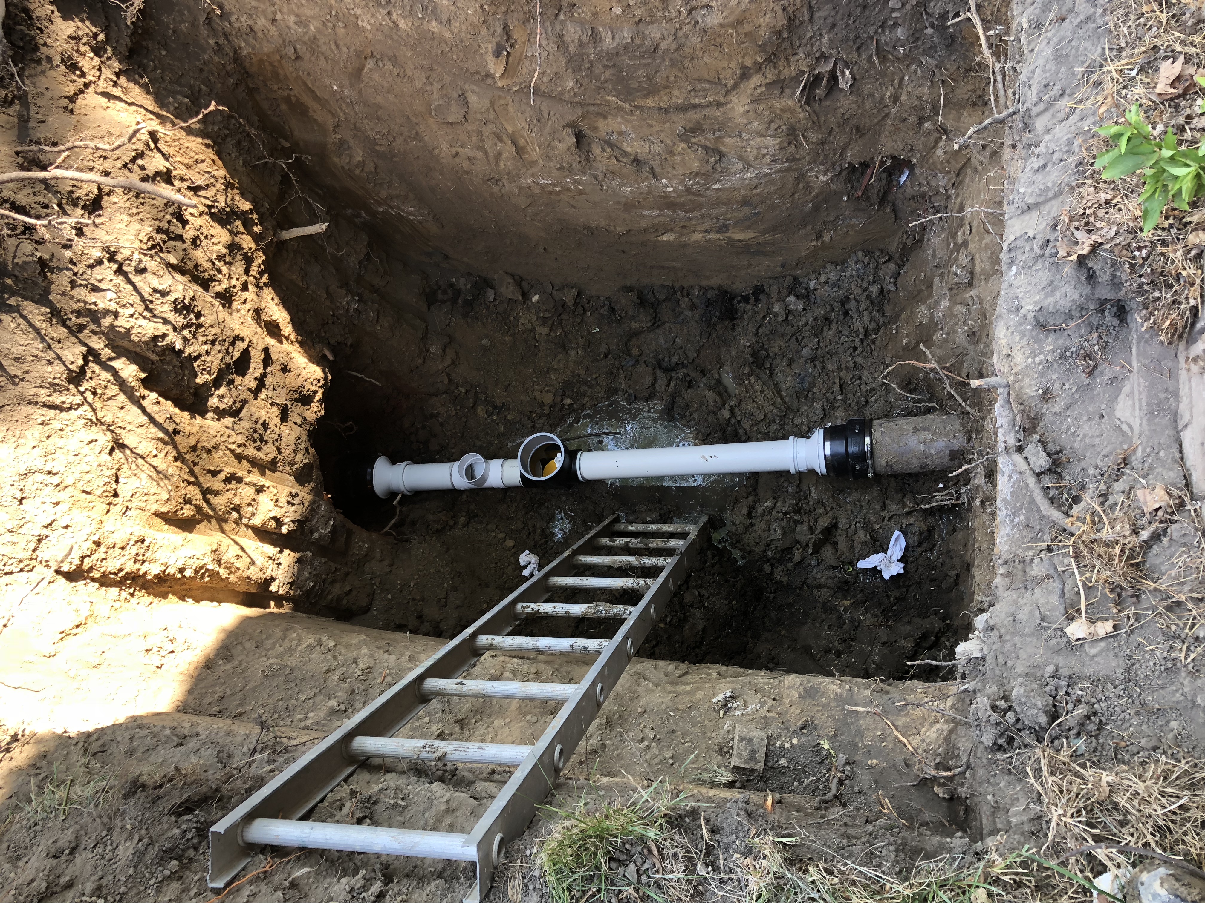Deep sewer excavation