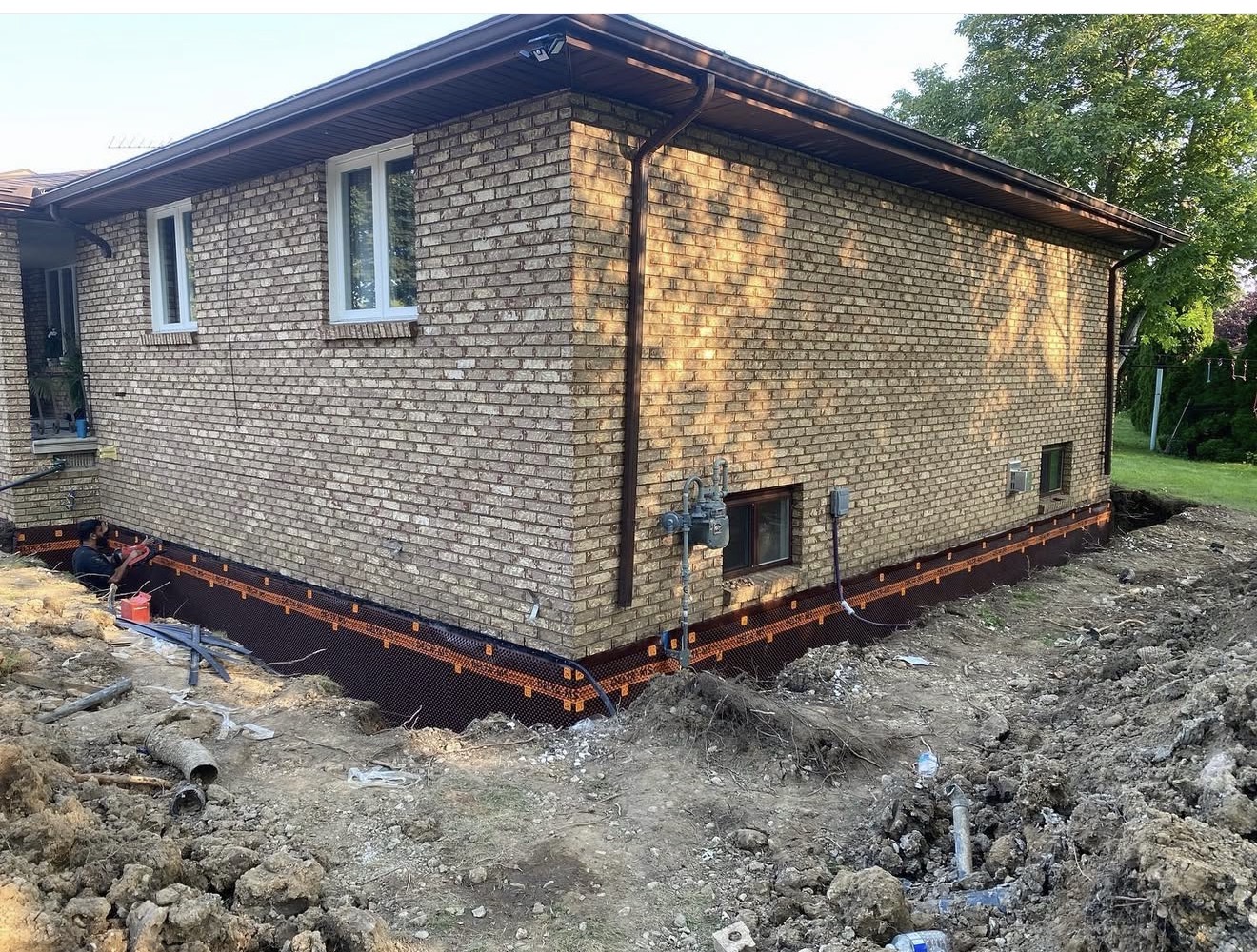 Complete exterior waterproofing project