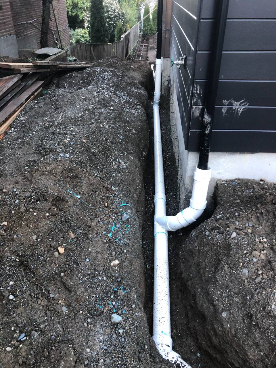 Exterior grading project for proper water runoff