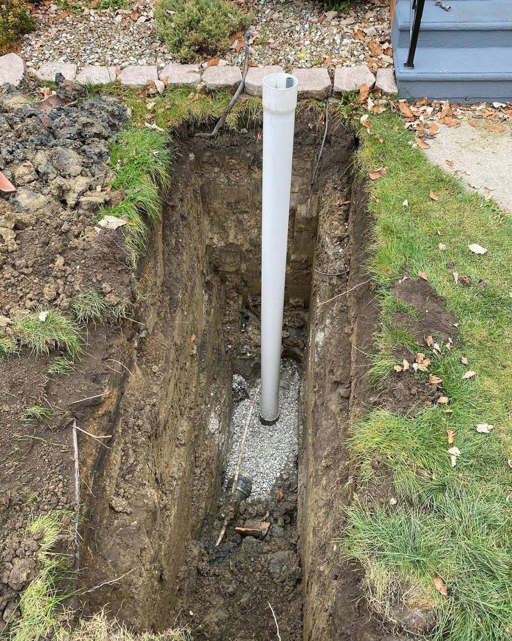 Sewer pipe location verification before excavation and repair work